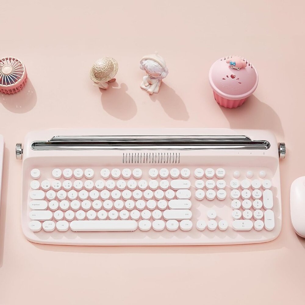 YUNZII ACTTO B503 Wireless Typewriter Keyboard, Retro Bluetooth Aesthetic Keyboa